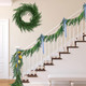 Real Touch Norfolk Pine Christmas Garland and Wreath Set, 24IN Green Wreath and 9FT Christmas Garland Artificial Faux Greenery Norfolk Pine for Holiday Indoor Mantle Decor