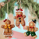 Gingerbread Christmas Decorations 3pcs Resin Hanging Xmas Ornaments Christmas Tree Decorations for Winter, Year Party Supplies, Wedding Home Kitchen Decor 3.5 Inch Tall