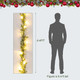Ethlomoer 6.4FT Prelit Christmas Garland, Olive Garland with Fiber, Battery Operated Lighted Garland with 20 LED Lights&Timer, Green Garland for Mantle Stairs Wall Christmas Decorations Indoor Outdoor