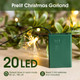 Ethlomoer 6.4FT Prelit Christmas Garland, Olive Garland with Fiber, Battery Operated Lighted Garland with 20 LED Lights&Timer, Green Garland for Mantle Stairs Wall Christmas Decorations Indoor Outdoor