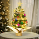 Mini Christmas Tree with Lights, 24'' Tabletop Christmas Tree with Abundance of Ornaments, Small Christmas Tree for Bedroom, Living Room, Fireplace, Dining Table, Perfect Christmas Decor