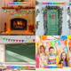 Eunika 4 Pack 33 Feet Wool Colorful Pom Pom Garlands Decorations, 120 Balls Rainbow Felt Ball Hanging Garland Banner for Christmas Tree Decor Birthday Home Wall Back to School Classroom Party Supplies