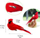 2pcs Red Bird Decor Artificial Red Cardinal Birds Christmas Cardinal Birds Red Bird Ornaments for Christmas Tree Artificial Birds Clip Birds for Yard Patio Wreath Designs