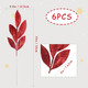 Felice Arts 6 Pack Artificial Red Glitter Leaves 13" Fake Christmas Picks Decorative Glitter Sticks for Vase Christmas Tree DIY Wreath Crafts Fireplace Decor