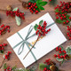 16 Pieces 9-13 Inch Large Artificial Christmas Tree Picks Red Berry Pine Branches Flower Pick for Christmas Wreath Festive Season Decor