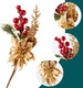 16 Pieces 9-13 Inch Large Artificial Christmas Tree Picks Red Berry Pine Branches Flower Pick for Christmas Wreath Festive Season Decor