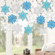 Snowflake Swirls Decoration Party Snowflake Christmas Hanging Swirls Winter Party Ceiling Decorations Blue White Silver Snowflake Garland for Year Winter Holiday Birthday Party Decorations