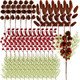 48PCS Christmas Berries Pine Picks Bulk Artificial Berry Stems Frosted Pine Branches Xmas Tree Picks Pinecones Vase Bouquets Wreath DIY Craft(Classic)