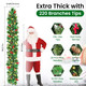 FINOM Christmas Garland, 9ft Artificial Christmas Tree Garland,Christmas Garland with Lights, Pine Cones, Red Berries, Branch Tips, Christmas Decoration for Stairs, Fireplace, Door, Xmas Trees, Garden