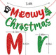 Meowy Christmas Banner, Cat Christmas Decorations, Funny Merry Christmas Banner, Christmas Black Cat Garland, Xmas Christmas Party Supplies, Red Green Black