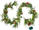 6FT Pre-lit Christmas Garland with 20 LED Lights,Battery Powered Christmas Lights with Pine Cones, Red Berries, Eucalyptus Leaves,Lighted Christmas Garland for Mantle,Stairs,Holiday Decor