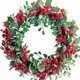 18 Inch Holly Berry Pine Cones Wreath Christmas Wreath for Front Door, Evergreen Winter Holiday Wreath Green Holly Front Door Wreath