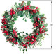 18 Inch Holly Berry Pine Cones Wreath Christmas Wreath for Front Door, Evergreen Winter Holiday Wreath Green Holly Front Door Wreath