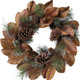 22" Artificial Christmas Wreaths, Winter Magnolia Leaf Large Pine Cones and Pine Needle Wreaths, Interior and Exterior Decor Front Door Window Decorations
