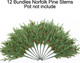 Artificial Christmas Norfolk Pine Stems Branches for Vases,12 Bundles Fake Faux Evergreen Green Real Feel Touch Stem Greenery with Pine Cones for Xmas Holiday Winter Table Indoor Decoration