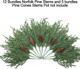 Artificial Christmas Norfolk Pine Stems Branches for Vases,12 Bundles Faux Fake Greenery Evergreen Real Touch Feel Green Branch with Pinecones for Holiday Winter Table Xmas Decorating