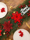 Floweroyal 30pcs Poinsettia Artificial Christmas Flowers Decorations with Clips and Berry Stems Glitter Ornaments for Christmas Tree Wreath Fireplace Stairs Decor (Red-3 Styles)