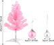 17inch Mini Small Pink Christmas Tree with 28pcs Christmas Ball Accessories, Artifical Desktop Simulation Tabletop Xmas Tree and Ornaments for Christmas Decoration Supplies(Pink)