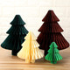4 Pcs Paper Christmas Tree 3D Honeycomb Centerpiece Xmas Paper Tree Decoration Green Brown Neutral Color 4 Sizes Honeycomb Tree Table Decor for Table Mantel Fireplace Party Holiday Decor