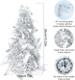 Mini Christmas Tree, Artificial Tinsel Pencil Tree, Silver Tabletop Christmas Tree Battery Operated Small Christmas Tree for Table, Desk, Home, Office Decor - 3 Pieces (Silver)