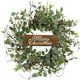 Christmas Wreath, Christmas Wreaths for Front Door, Winter Eucalyptus Wreath with Pine Cone and White Berry Wreath for Indoor Outdoor Farmhouse Wall Window Home Decoration.