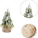 2 Pack Tabletop Mini Christmas Tree, 5.5 inch Artificial Flocked Desktop Christmas Tree with Burlap Base and Snow, Miniature Pine Christmas Tree Perfect for Christmas Home, Party Decorations