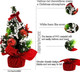 Mini Christmas Trees,3pcs Tabletop Christmas Tree 8.66"Small Xmas Tree Decorations Dining Room Ornaments Tiny little Artificial Christmas Tree fo Kitchen, Office, Room,Table Cafe, Bar (Linen)