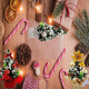 Mini Christmas Trees,3pcs Tabletop Christmas Tree 8.66"Small Xmas Tree Decorations Dining Room Ornaments Tiny little Artificial Christmas Tree fo Kitchen, Office, Room,Table Cafe, Bar (Linen)