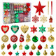 Garma Christmas Balls Ornaments Set, 145Pcs Christmas Tree Garland Red Green Gold Shatterproof Plastic Decorative Baubles for Xmas Tree Hanging Balls Decorations Kit for Holiday Party Seasonal Decor