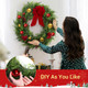 Christmas Wreaths for Front Door, 24 Inch Large Outdoor Christmas Wreath with Berries Velvet Bow, Winter Artificial Cypress Wreath Xmas Wreath for Indoor Window Wall Fireplace Holiday Decor