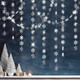 Snowflake Garlands, 52Ft Silver Christmas Snowflake Garland, 2" Winter Wonderland Garland Glitter, White Christmas Garland for Year, Xmas, Frozen, Winter Wonderland Party Decoration