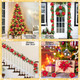 Geefuun 28PCS Christmas Tree Decorations: Poinsettias Artificial Flowers Ornaments Xmas Red Glitter Flower with Clips,3 Sizes(Not Included Stems)