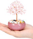 GEHECRST Rose Quartz Crystal Tree Natural Healing Crystal Gemstone Tree with Ceramic Base Handmade Stone Feng Shui Bonsai Money Tree for Wealth Good Luck Home Office Decor Crystal s