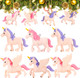 24 Pieces Christmas Tree Ornaments Unicorn Christmas Decor Pink Purple Unicorn Christmas Tree Hanging Ornament s for Girls Kids Friends Birthday Party Supplies