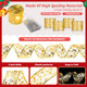 4 Pcs 65.62 ft Christmas Ribbon Fairy Lights Gold Christmas Lights Lighted Ribbon Garland for Christmas Tree Gold Garland Christmas Decorations Indoor Outdoor Party Decorations, Warm White