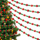 Geosar 6 Pcs Christmas Tree Bead Garland 9 Feet Twisted Beads Christmas Tree Pearl Garland Red and Green Xmas Tree Bead for Christmas Party Fireplace Wreath Ornaments