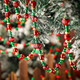 Geosar 6 Pcs Christmas Tree Bead Garland 9 Feet Twisted Beads Christmas Tree Pearl Garland Red and Green Xmas Tree Bead for Christmas Party Fireplace Wreath Ornaments