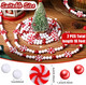 Gerrii 9 Feet Large Christmas Tree Candy Bead Garland Holiday Red and White Peppermint Decorations Christmas Plastic Garland Hanging Ornaments for Xmas Party Fireplace Home Decor(2 Pieces)