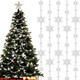 Christmas Snowflake Tree Garland Acrylic Snowflakes Hanging Garland Crystal Snow Flakes Ornaments for Tree Christmas Winter Theme Ornaments for Mantel Curtains Tree, 9.8 Ft/Each (Clear,4 Pcs)