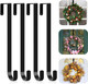 4 Pack Wreath Hanger for Front Door, 12" Wreath Door Hanger for Christmas Wreath, Over the Door Hanger Hook Metal Wreath Hook, Garland Hanger, Wreath Holder for Christmas Fall Wreath Decorations-Black 4 Pack Wreath Hanger for Front Door, 12" Wreath Door Hanger for Christmas Wreath, Over the Door Hanger Hook Metal Wreath Hook, Garland Hanger, Wreath Holder for Christmas Fall Wreath Decorations-Black