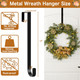 4 Pack Wreath Hanger for Front Door, 12" Wreath Door Hanger for Christmas Wreath, Over the Door Hanger Hook Metal Wreath Hook, Garland Hanger, Wreath Holder for Christmas Fall Wreath Decorations-Black 4 Pack Wreath Hanger for Front Door, 12" Wreath Door Hanger for Christmas Wreath, Over the Door Hanger Hook Metal Wreath Hook, Garland Hanger, Wreath Holder for Christmas Fall Wreath Decorations-Black