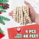 Giegxin 4 Pcs 48 Feet Christmas Wooden Bead Garland for Christmas Tree Boho Christmas Decorations Farmhouse Rustic Beaded Garland Table Wall Decor for Xmas Holiday Supply(Wood Color)