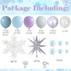 Christmas Snowflake Balloon Arch Garland Kit 148pcs Dusty Blue Silver with Snowflake Foil Balloon, 3D Hanging Snowflake Pendant for Girls Snow Princess Birthday Winter Wonderland Party Decorations