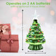 GIVERARE Ceramic Christmas Tree with 4H Timer, 8” Pre-Lit Hand-Painted Tabletop Xmas Decor with 32 Multicolored Lights & Top Star, Centerpiece for Holiday, Party, Ornaments-Green