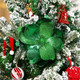 GL-Turelifes 10’’ Large Glitter Christmas Flowers 6 Pcs Artificial Magnolia Flower Ornaments Fold Floral for Christmas Tree Decorations Xmas Tree Year Party Wedding Centerpiece (Green)