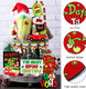 18 Pcs Christmas Tiered Tray Decor Set Lime Green Red Gnome Plush Christmas Wooden Sign Bead Garland Christmas Centerpiece Table Xmas Decorations for Home Farmhouse Holiday Table Indoor Decor