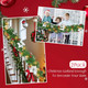 2 Pack 6ft Christmas Garland with LED Lights Pre Lit Outdoor Christmas Garland with Pine Cones Bow Gold Berry for Fireplace Mantel Holiday Indoor Christmas Decor, Total 12ft (Style 2)