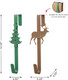 Glitzhome 2 Pack Wreath Door Hanger Over The Door Metal Wreath Hooks for Front Door, Christmas Wreath Holder with Tree & Reindeer