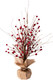 Glitzhome Christmas Table Tree with Burlap Base Centerpiece for Party Festival Home Decor, 16"" H, Red Berry, JK62980