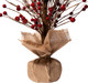Glitzhome Christmas Table Tree with Burlap Base Centerpiece for Party Festival Home Decor, 16"" H, Red Berry, JK62980